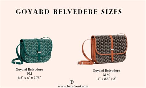 pm goyard size cm|goyard belvedere pm price 2023.